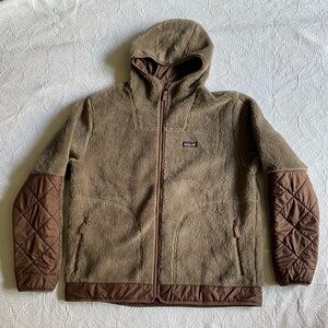 Patagonia Men's Tan and Brown Hooded Performance Jacket